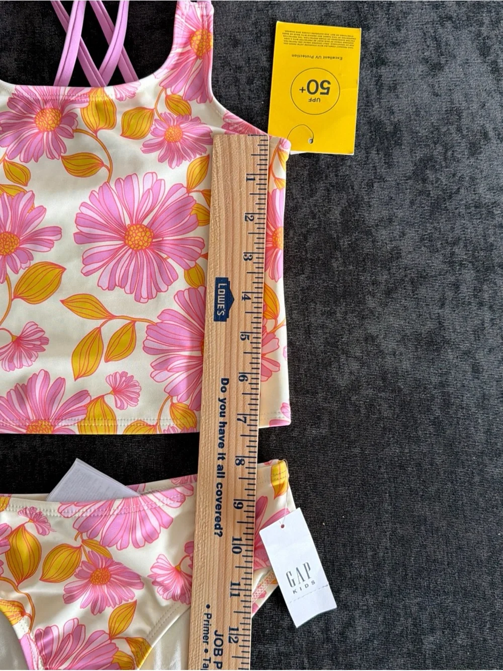 Gap Girls Two-Piece Floral Tankini Set - Pink & Yellow Flowers